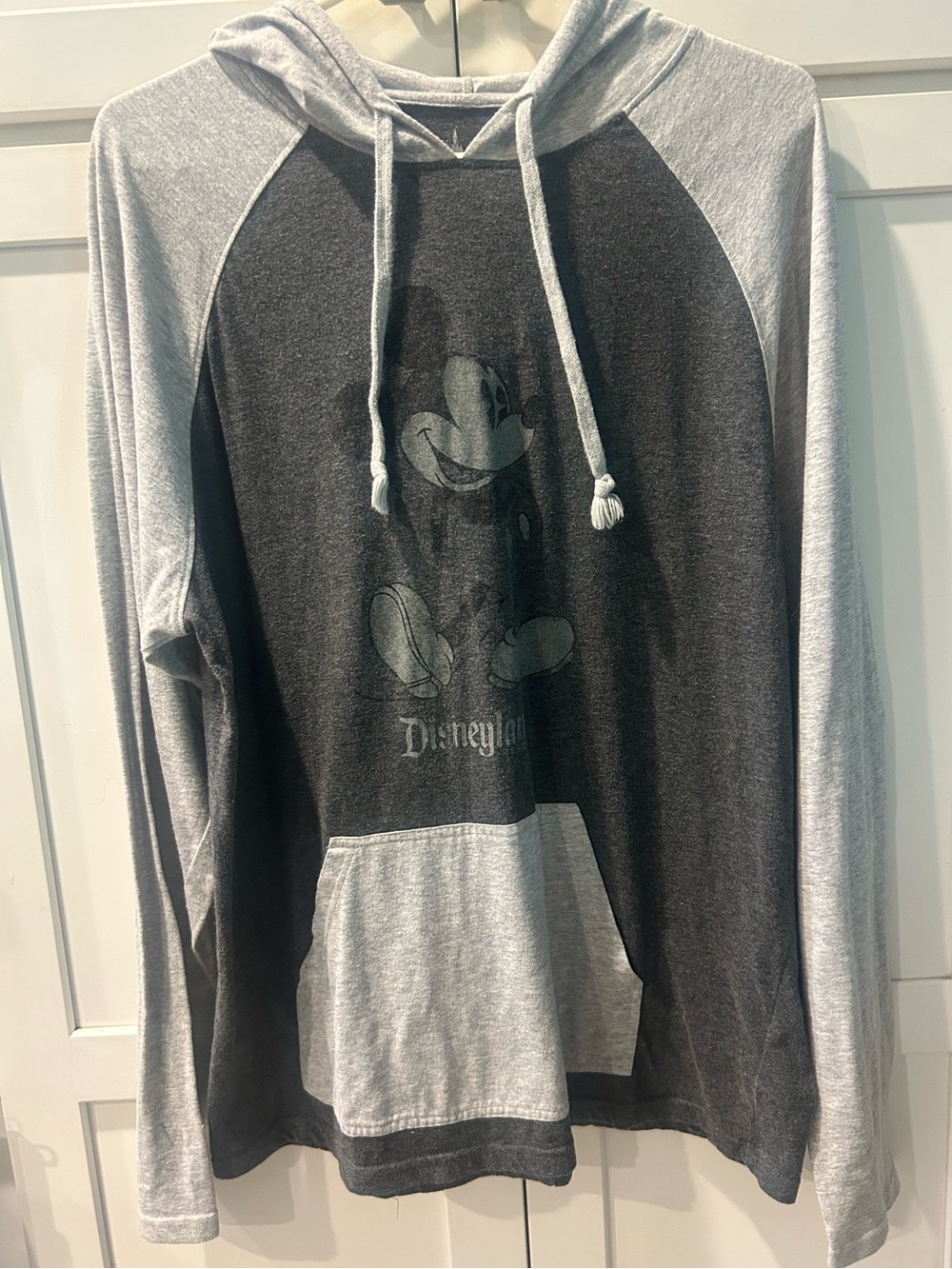 Disney Disneyland Mickey Mouse long sleeve baseball jersey shirt hoodie gray